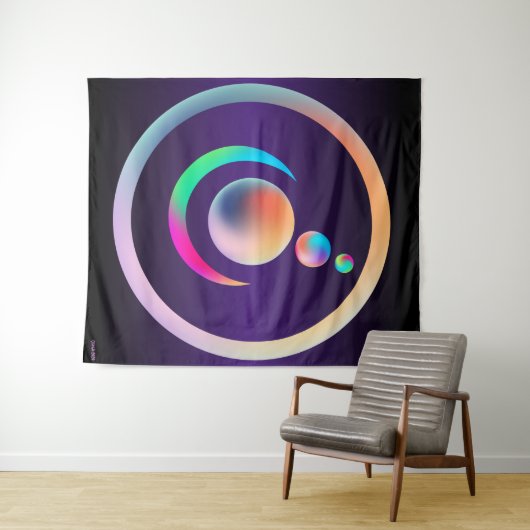 Alte Symbole Rainbow-Alien-Crop-Circle Wandteppich (Beispiel (Horizontal))