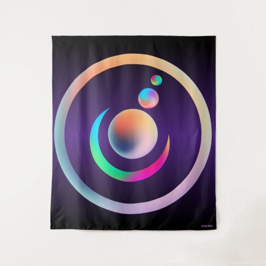 Alte Symbole Rainbow-Alien-Crop-Circle Wandteppich (Vorderseite)