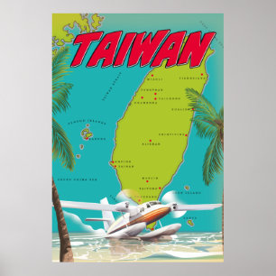 Alte Taiwan-Karte Poster