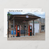 Alte Tankstelle auf der Straße 66 Postkarte (Vorne/Hinten)