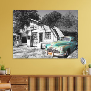 alte Tankstelle Leinwanddruck