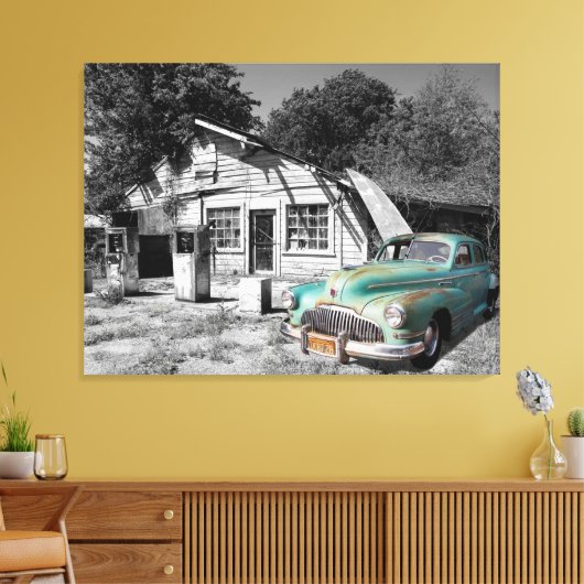 alte Tankstelle Leinwanddruck (Insitu (Wohnzimmer))