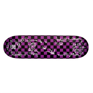 Alte Tätowierung Checkboard - lila u. schwarz Skateboard