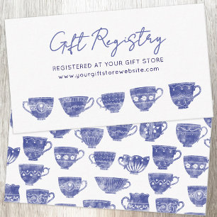 Alte Teetasse Blaue Hochzeitsdusche-Geschenk-Regis Begleitkarte