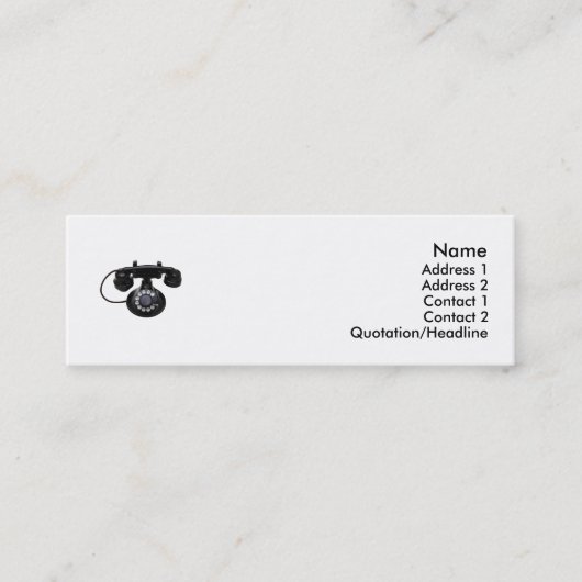 Alte Telefon-Visitenkarte Mini Visitenkarte (Vorderseite)