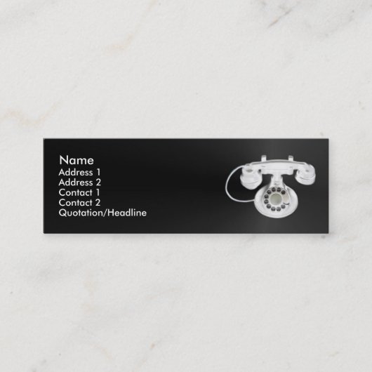 Alte Telefon-Visitenkarte Mini Visitenkarte (Vorderseite)