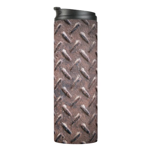 Alte Teller aus Stahl rutschfest. abstrakt Thermosbecher (Nach rechts gedreht)