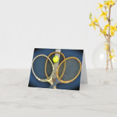 Alte Tennis-Schläger Karte (Gelbe Blume)