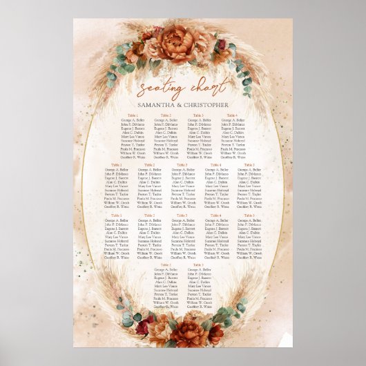 Alte Terracotta-Bordeaux-Eukalyptus-Salbei Poster (Vorne)