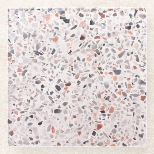 Alte Terrazzo Textur, hemmen Muster. Glasuntersetzer (Vorderseite)