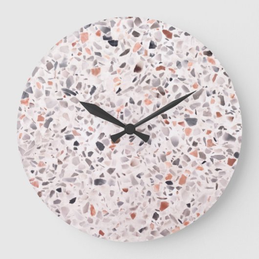 Alte Terrazzo Textur, hemmen Muster. Große Wanduhr (Vorderseite)