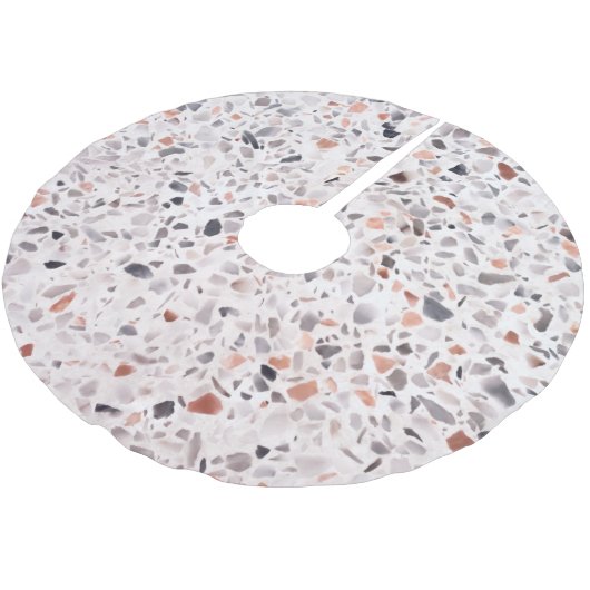 Alte Terrazzo Textur, hemmen Muster. Polyester Weihnachtsbaumdecke (Schrägansicht)