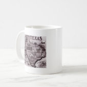Alte Texas-Cartoon-Karte Kaffeetasse (Vorderseite Links)