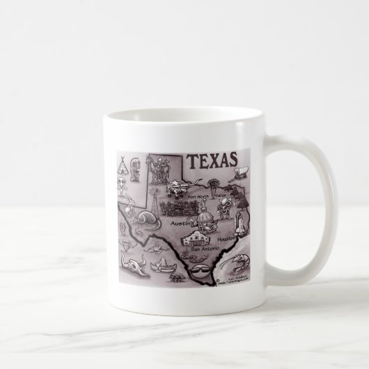 Alte Texas-Cartoon-Karte Kaffeetasse (Rechts)