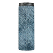 Alte Textur aus denim Stoff. abstrakt, anc Thermosbecher (Rückseite)