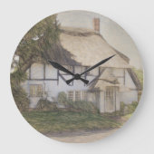 Alte Thatched Hütte Große Wanduhr (Vorderseite)