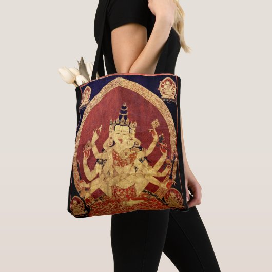 Alte tibetanische Tapisserie Tasche (Von Nahem)