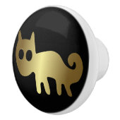 Alte Tiere Goldkatze Keramikknauf (Rechts)