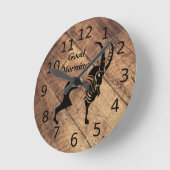 Alte Timer Black Ram Silhouette Runde Wanduhr (Winkel)