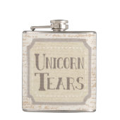 Alte Timey Einhorn-Risse Flachmann (Vorderseite)