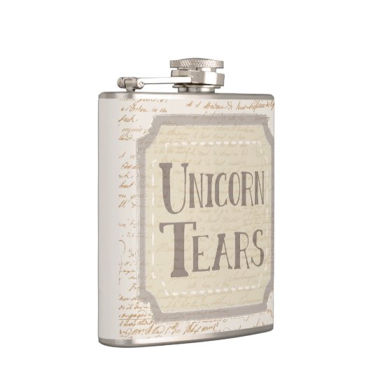 Alte Timey Einhorn-Risse Flachmann (Rechts)