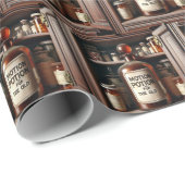 Alte Töpfchen in einem Arzneimittelschrank Geschenkpapier (Rolleneckpunkt)