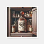 Alte Töpfchen in einem Arzneimittelschrank Serviette (Vorderseite)