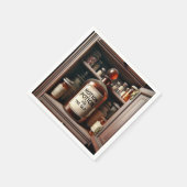 Alte Töpfchen in einem Arzneimittelschrank Serviette (Ecke)