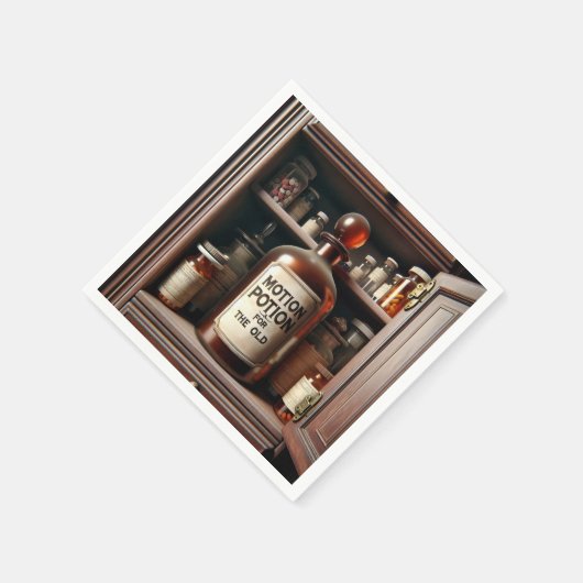 Alte Töpfchen in einem Arzneimittelschrank Serviette (Ecke)