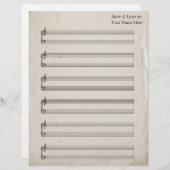 Alte Torn Page Blank Sheet Music Piano Staves (Vorne/Hinten)