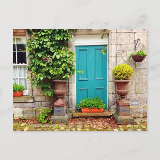 Alte, traditionelle schottische Tür Postkarte (Vorderseite)