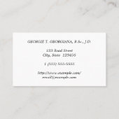 Alte, traditionelle Visitenkarte (Rückseite)