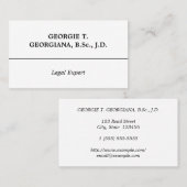 Alte, traditionelle Visitenkarte (Vorne/Hinten)