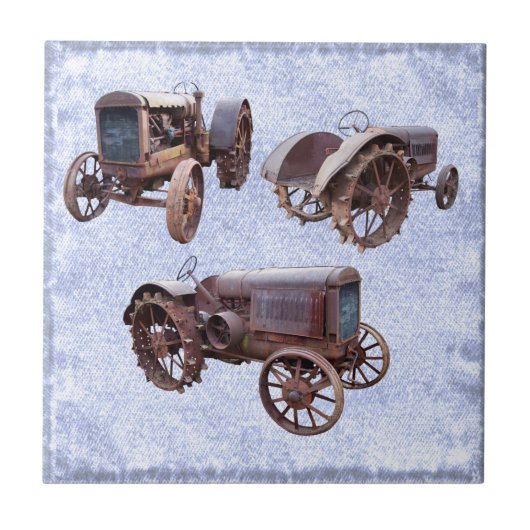 ALTE TRAKTOR KERAMIKFLIESE (Vorderseite)