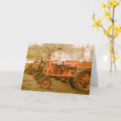 Alte Traktoren geflochten: Grußkarte Karte (Gelbe Blume)