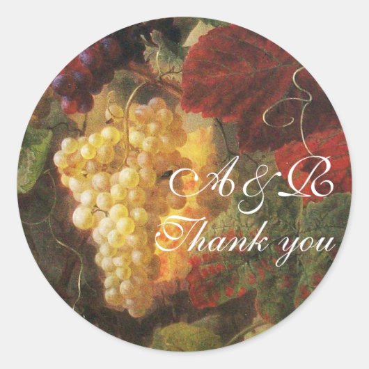 ALTE TRAUBENVINEYARD WEIN TEST PARTY,Vielen Dank Runder Aufkleber (Vorderseite)