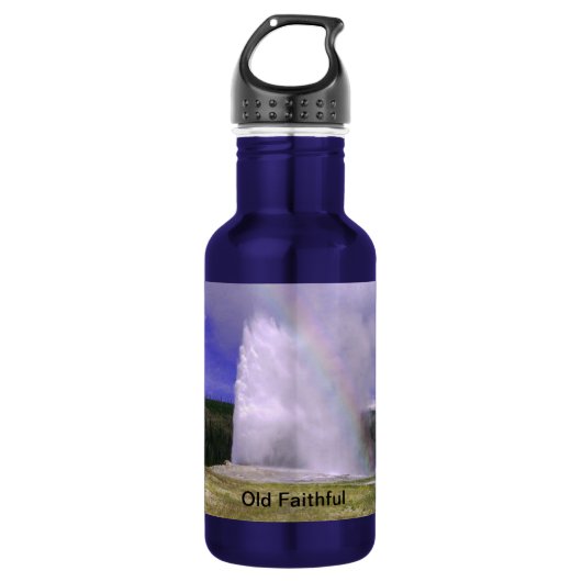 Alte Treue im Yellowstone Nationalpark Edelstahlflasche (Vorderseite)