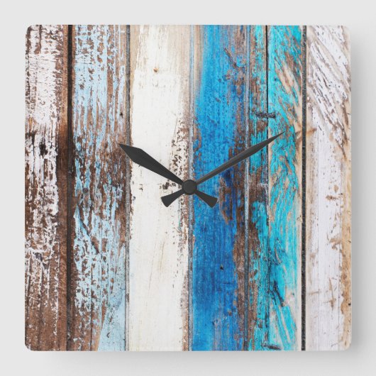 Alte Tropfholzuhr Quadratische Wanduhr (Vorderseite)