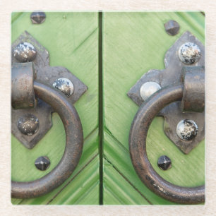 Alte Tür Glasuntersetzer