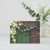 Alte Tür und Rose Postkarte (Stehend Vorderseite)