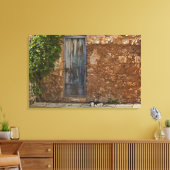 Alte Tür und Ruhekatze Leinwanddruck (Insitu (Wohnzimmer))