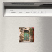 Alte türkisfarbene Tür auf Kreta, Griechenland Magnet (In Situ (Geschirrspüler))