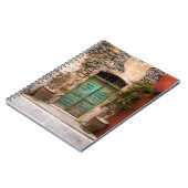 Alte türkisfarbene Tür auf Kreta, Griechenland Notizblock (Linke Seite)