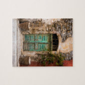 Alte türkisfarbene Tür Puzzle (Horizontal)