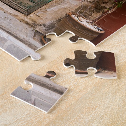 Alte türkisfarbene Tür Puzzle (Seite)