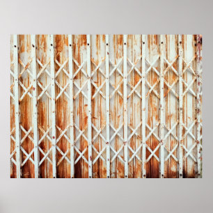 Alte Türverkleidungen sind rostet. abstrakt, antik Poster