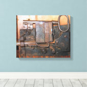 Alte Türverriegelung und Schlüsselüberzug Leinwanddruck (Insitu (Holzboden))