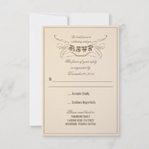 alte Typografie gealtertes Design Hochzeits-RSVP RSVP Karte