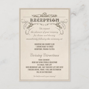 alte Typografie gealtertes Design Hochzeitsempfang Begleitkarte