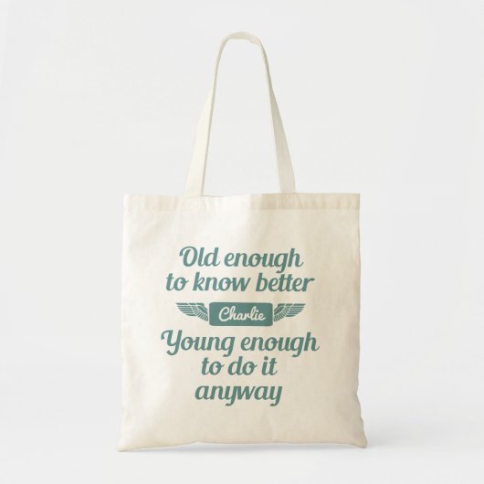 "Alte u. junge" Name-Tasche bauscht sich Tragetasche (Vorne)